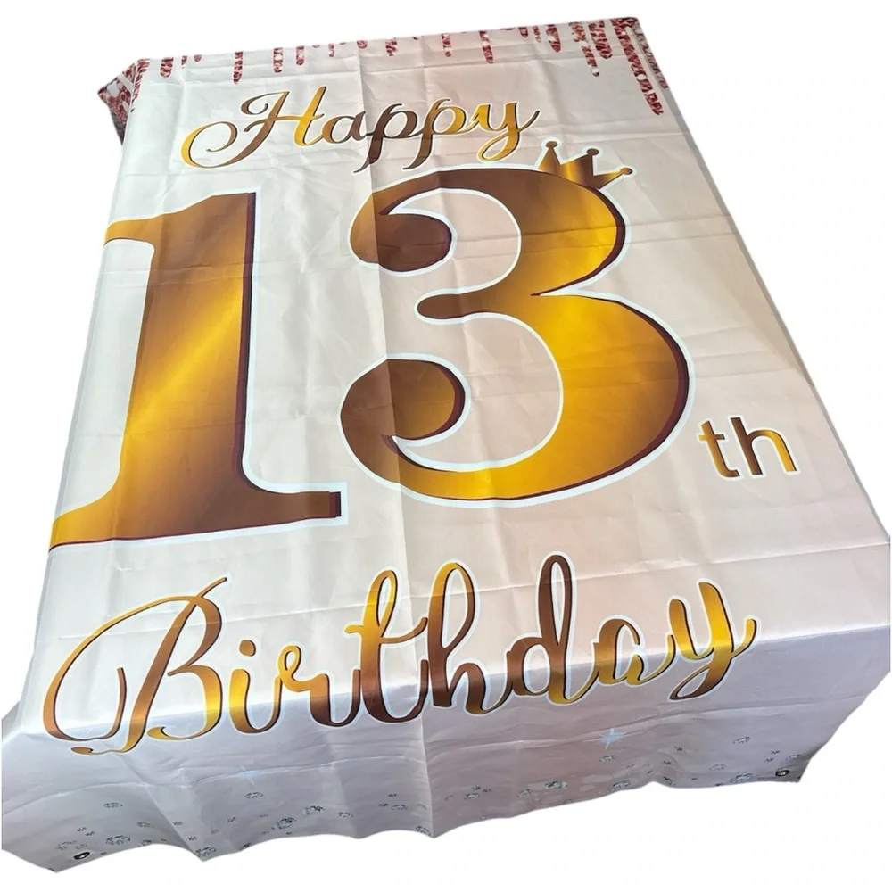 Gold and Pink 13th Birthday Door Banner